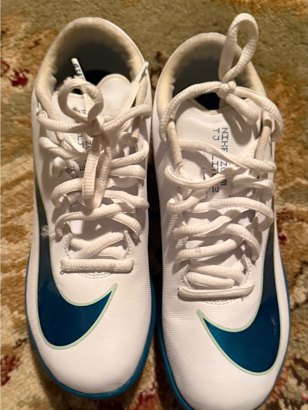 Nike Triple Jump Elite 3 Spikes White Blue Size 7 Women